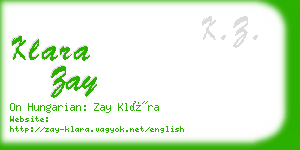 klara zay business card